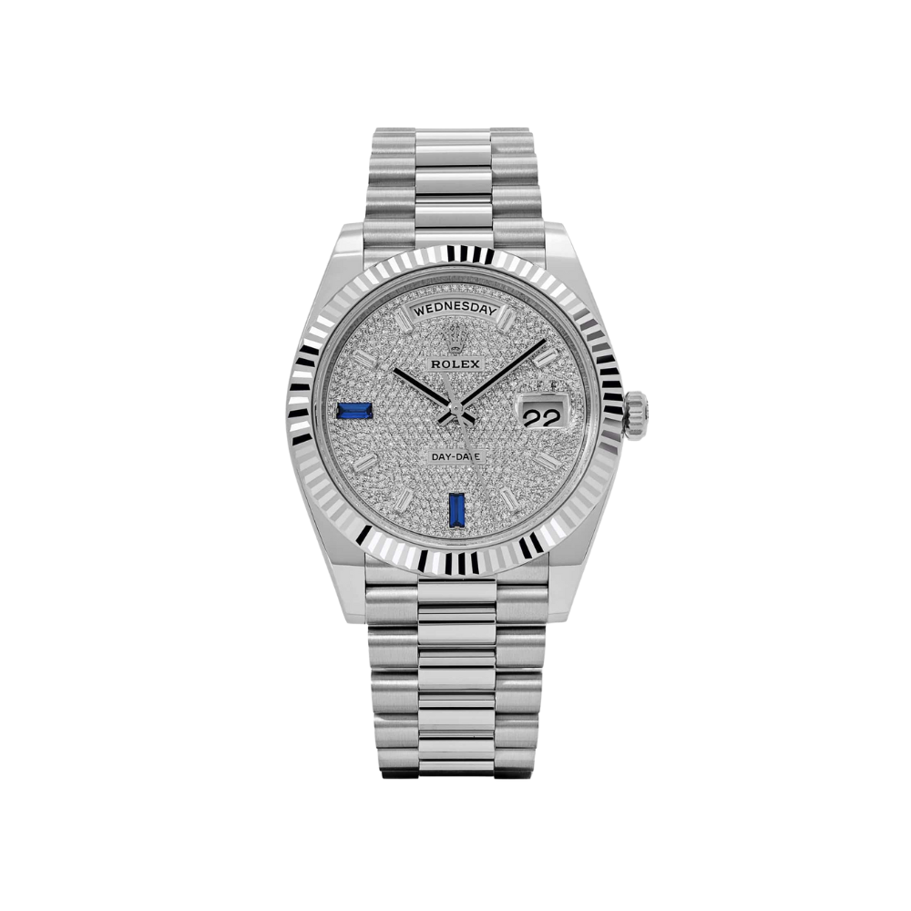 Rolex Day-Date 40 228236 Platinum Pavé Diamond Dial