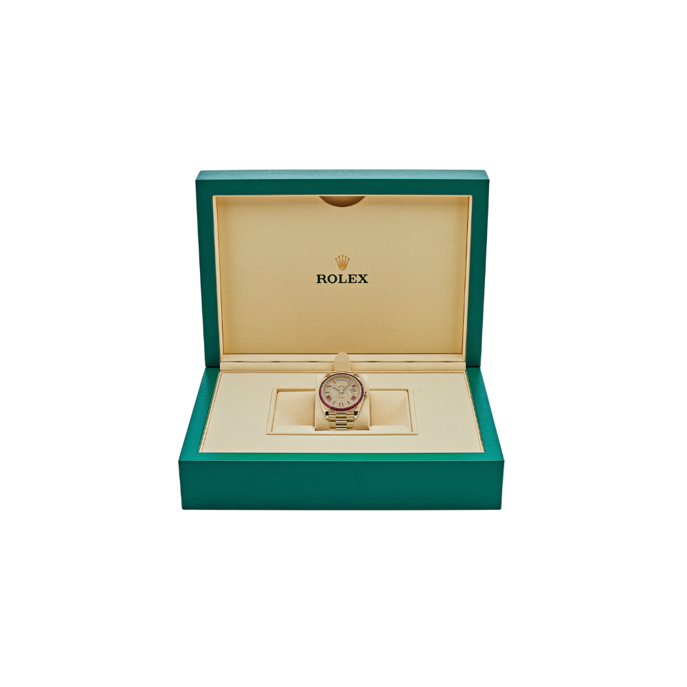 Rolex Day-Date 40 228398TRU Yellow Gold Roman Dial Ruby Bezel - Image 6